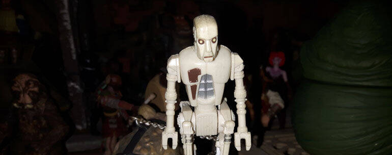 8D8 Torture Droid Figure vintage Kenner landscape