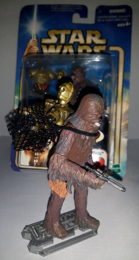 Chewbacca figure with C-3Po Cloud City capture with cardback
