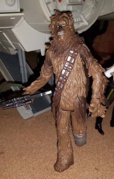 Chewbacca Sand Storm Figure Legacy Collection with the Falcon