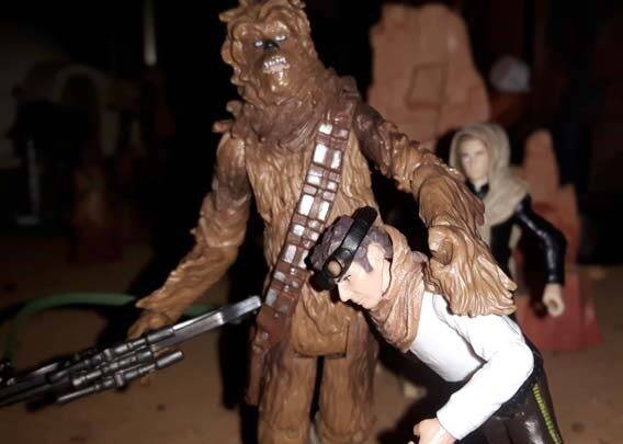 Chewbacca Sand Storm figure Legacy Collection with Han