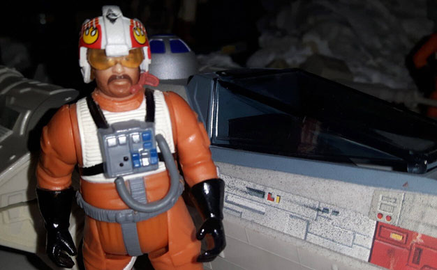 Jek Porkins with Power of the Force X-Wing Fighter