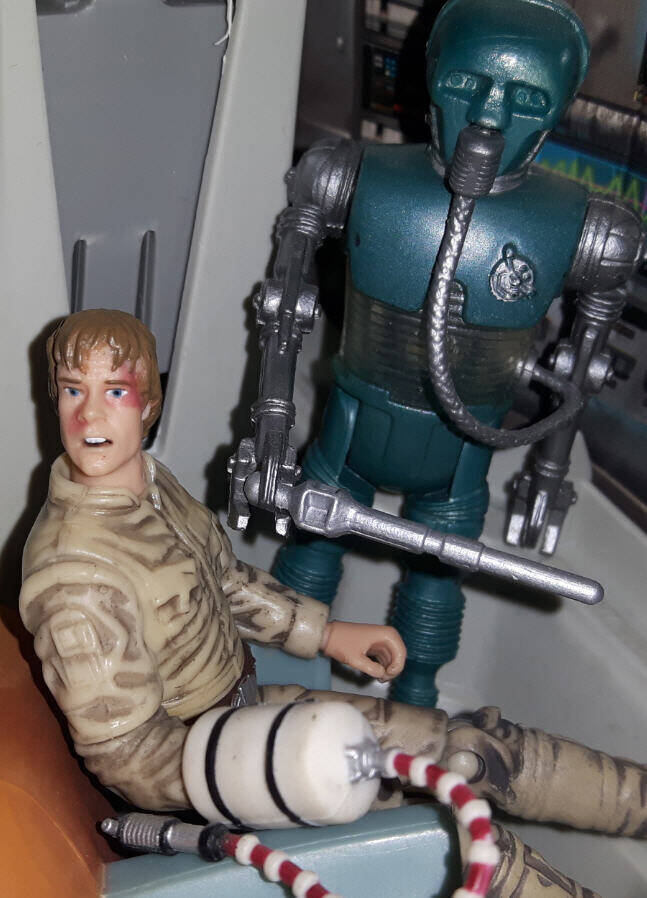 Luke Skywalker Millennium Falcon sickbay alone with 2-1B