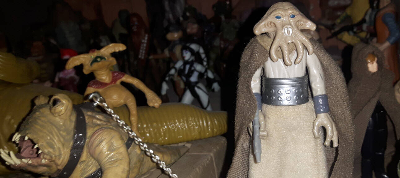 Squid Head Figure Kenner Vintage Jabba's Throne with Bubo